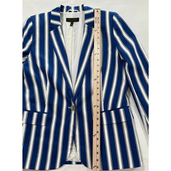 ESCADA Cabana Blazer Blue Stripe Women's Size 40 (US size 10) (087) - Picture 10 of 12